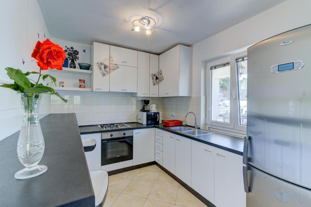 Kuchyň nebo kuchyňský kout v ubytování Apartments Antic