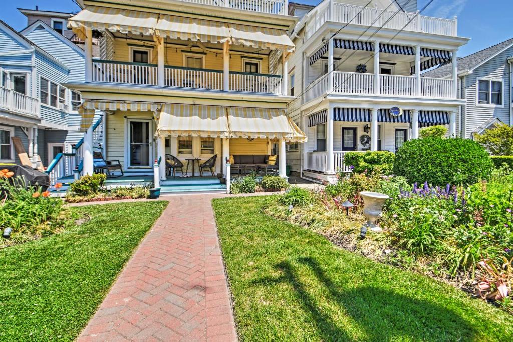 a large house with a brick pathway in front of it at Ocean Grove Studio with AandC, 300 Feet to Beach! in Ocean Grove