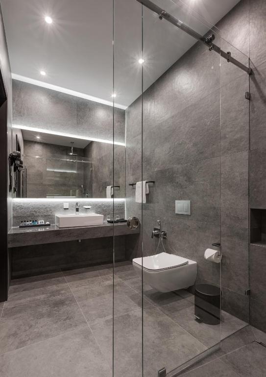 Koupelna v ubytování Hotel Raymond