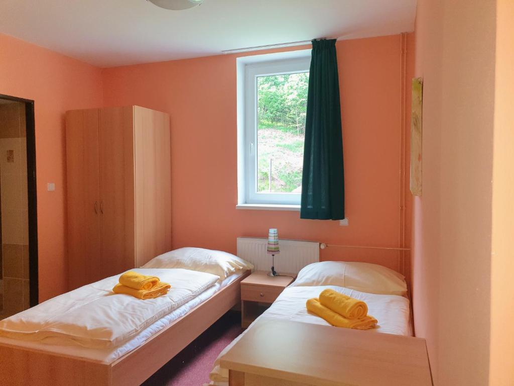 Postel nebo postele na pokoji v ubytování Penzion Lumis