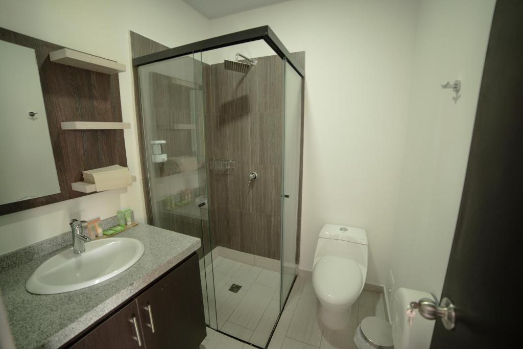 Koupelna v ubytování Hotel Aguas Abiertas