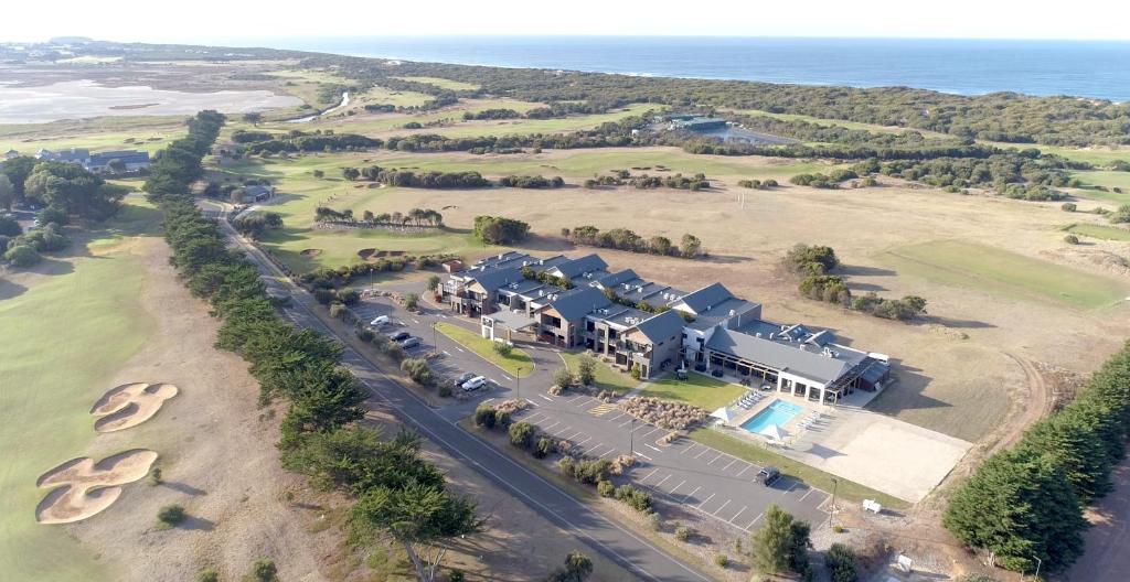 an aerial view of a large house with a yard at Barwon Heads Resort in Barwon Heads