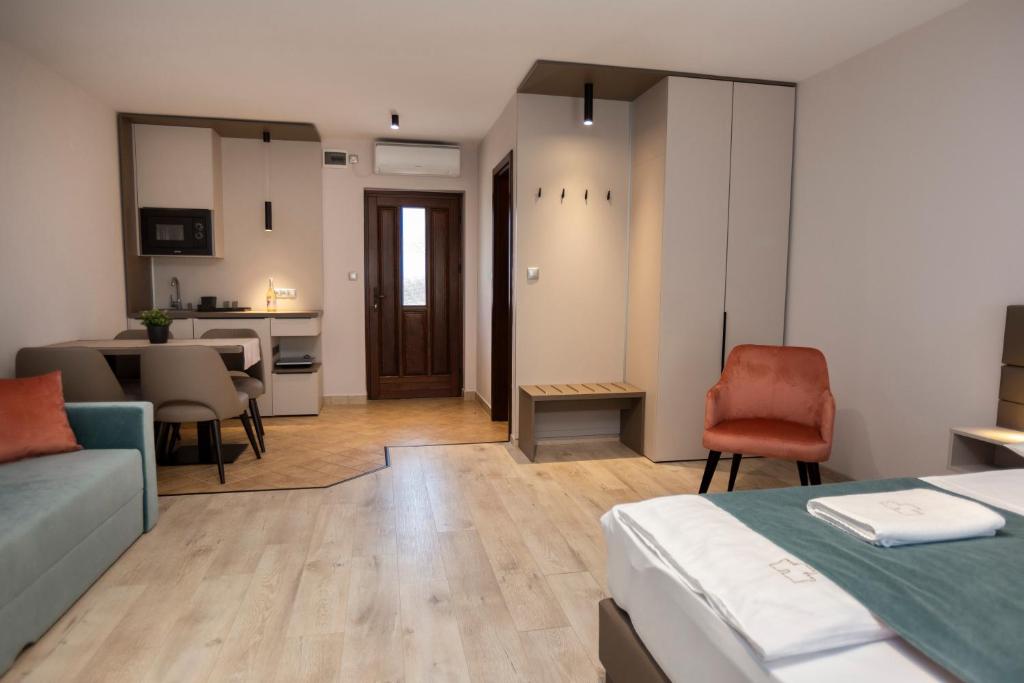 Posezení v ubytování Végvár Spa Apartman