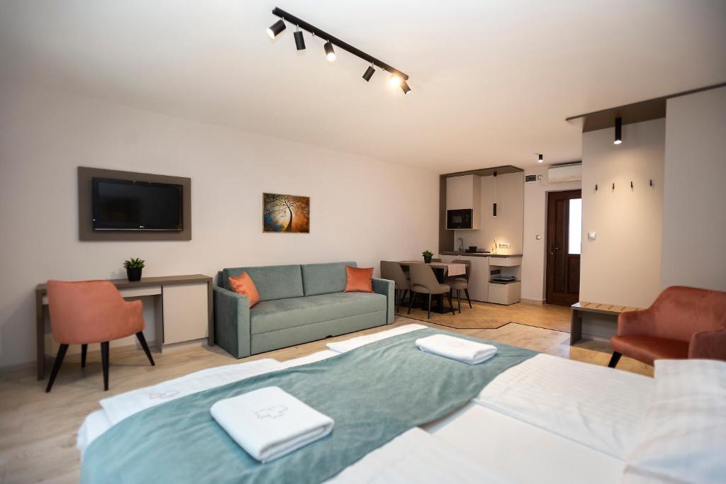 Posezení v ubytování Végvár Spa Apartman