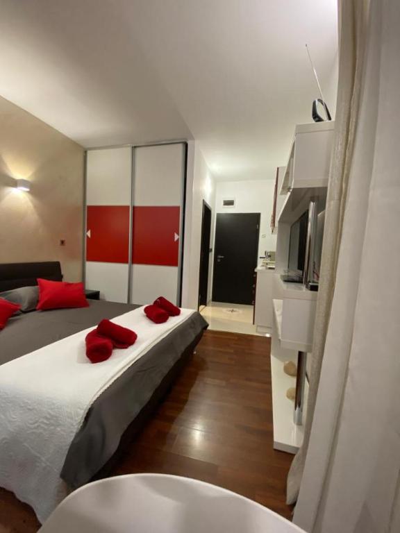 Postel nebo postele na pokoji v ubytování Apartman Torre