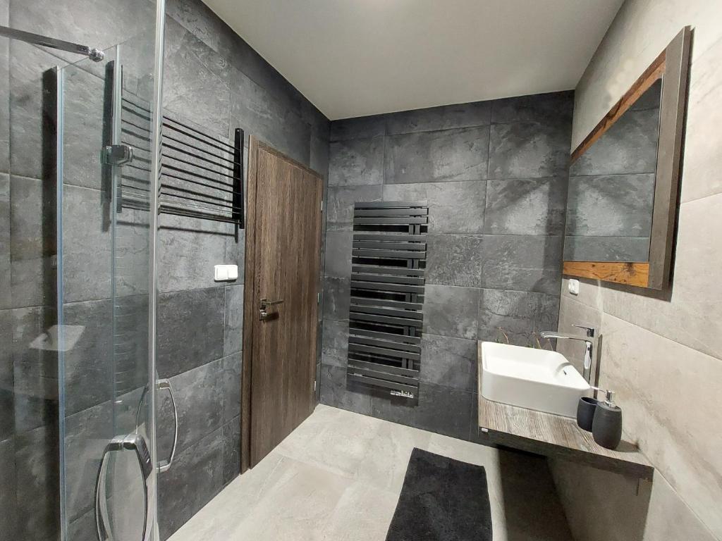 Koupelna v ubytování Apartmán Rezidence Javor Železná Ruda