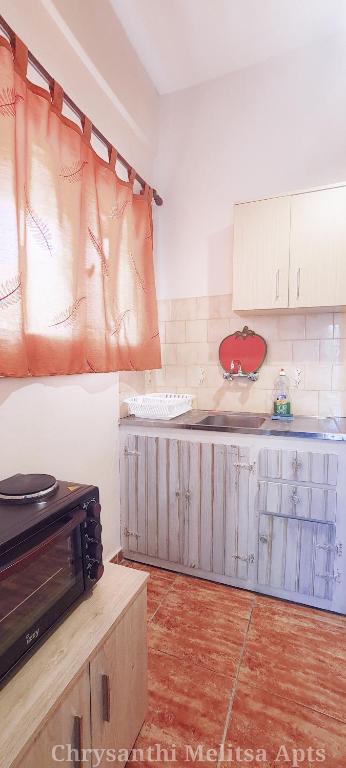 Köök või kööginurk majutusasutuses Chrysanthi Melitsa apts.