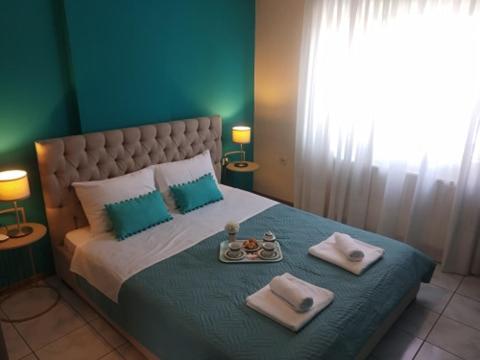 A bed or beds in a room at Precious Diamond with view - parking place and superfast WiFi