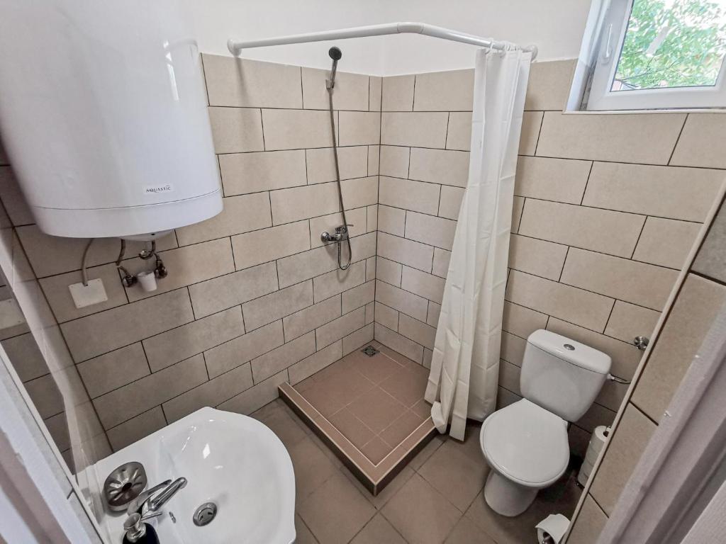 Koupelna v ubytování Greenfield Apartman