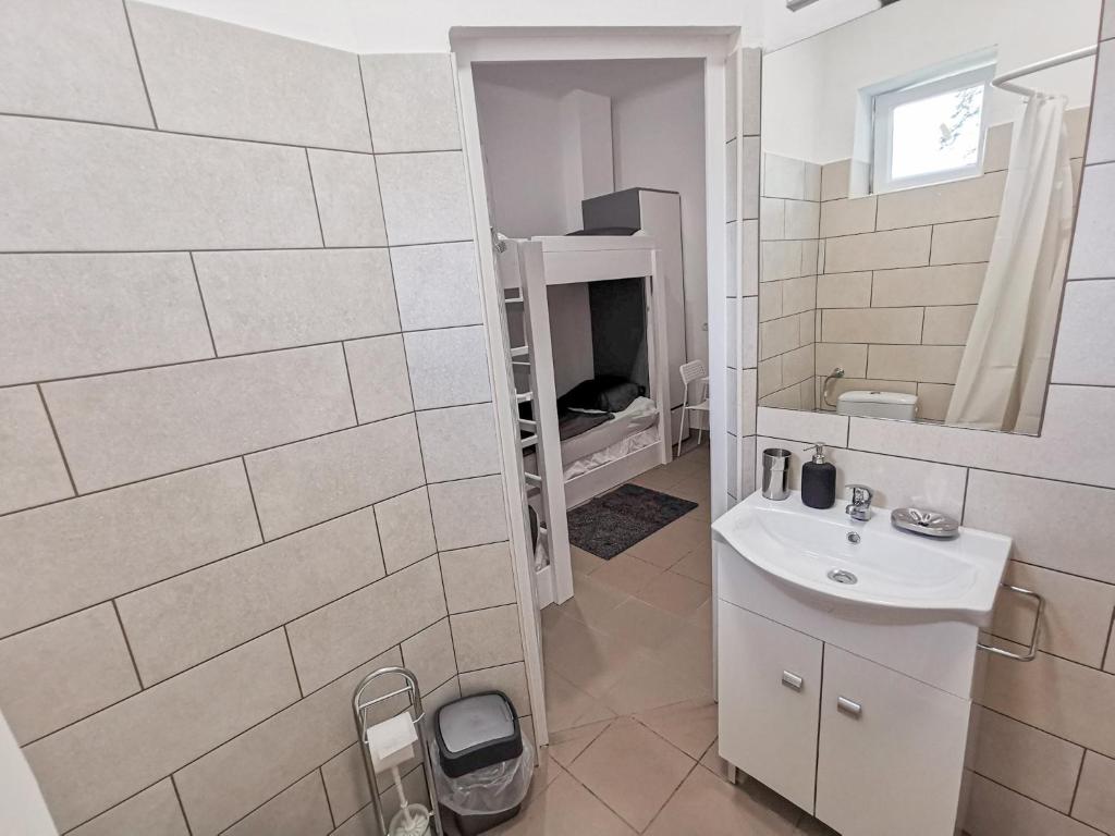 Koupelna v ubytování Greenfield Apartman