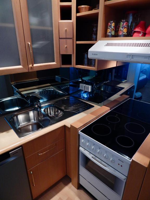 Kuchyň nebo kuchyňský kout v ubytování Apartments Igor