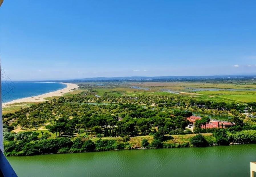 an aerial view of a beach and a body of water at Spondylus II in Empuriabrava