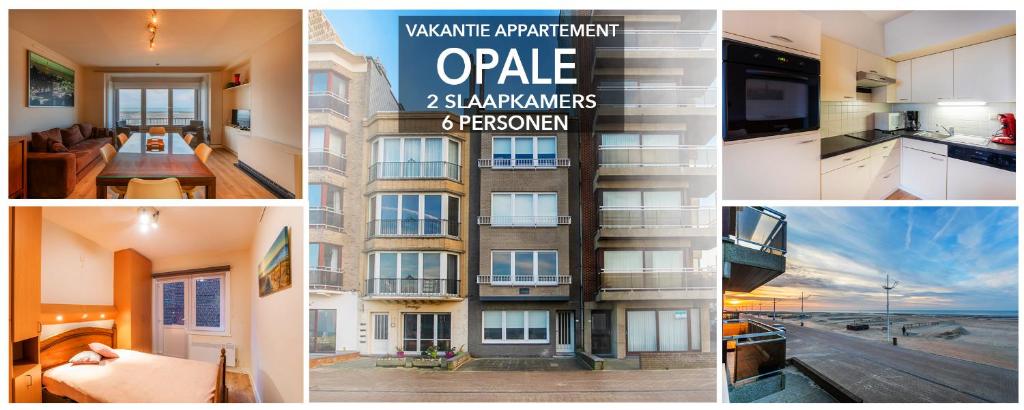 un collage de photos d'un appartement dans l'établissement Opale 0101, à Coxyde