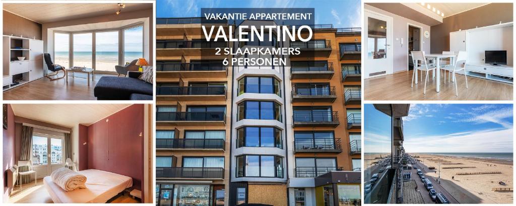 a collage of photos of a apartment with a building at Valentino 0401 in Koksijde