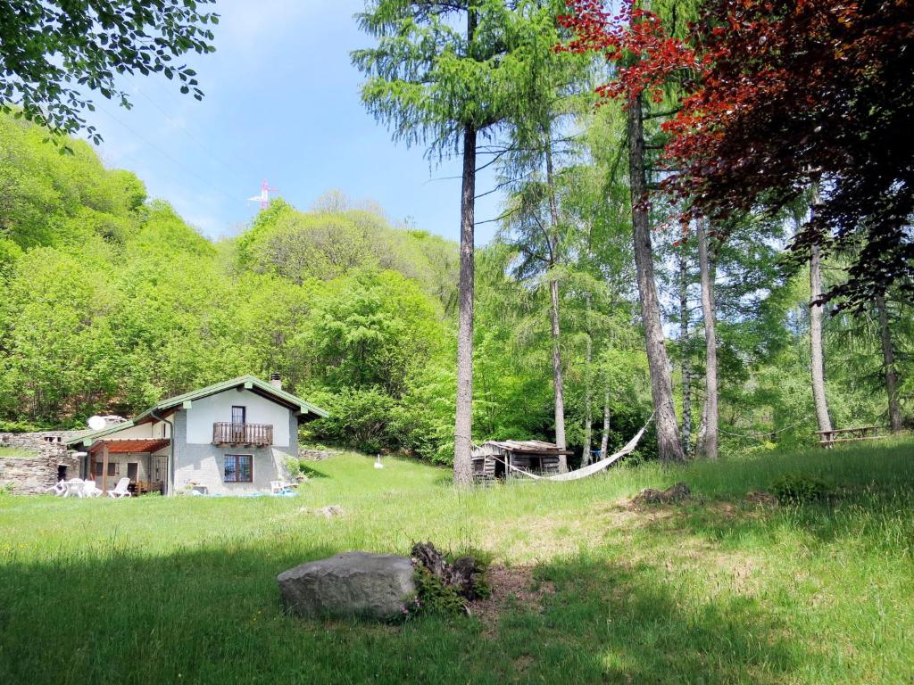 dom na środku pola z drzewami w obiekcie Holiday Home Baita Nini by Interhome w mieście Trarego