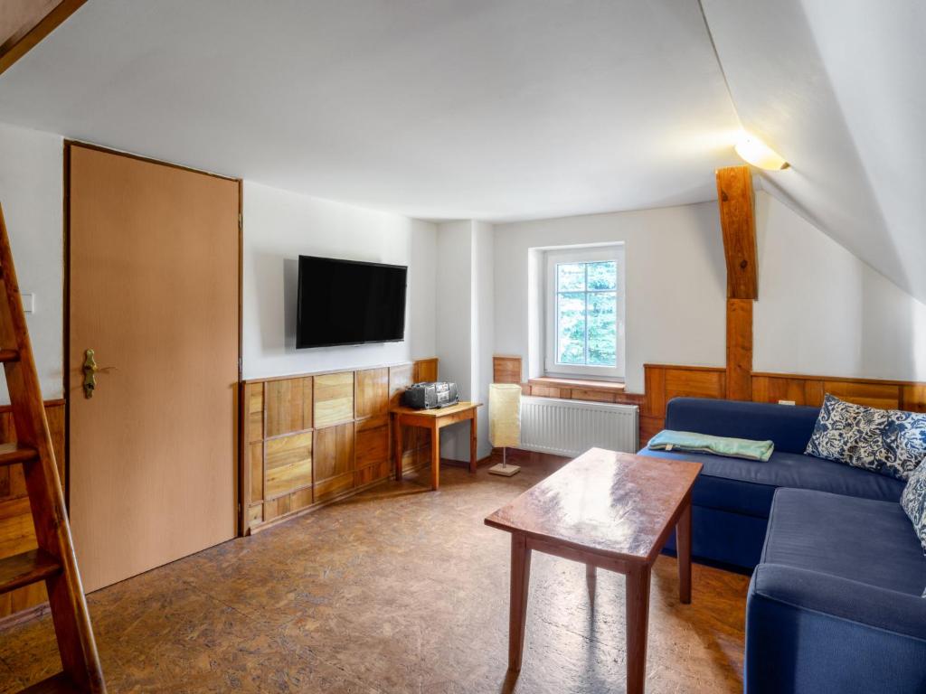 TV a/nebo společenská místnost v ubytování Chalet Kovářská by Interhome