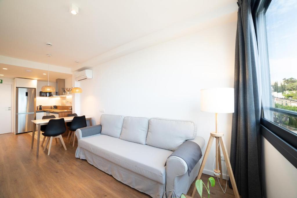 Kuchyň nebo kuchyňský kout v ubytování Apartaments Voralmar