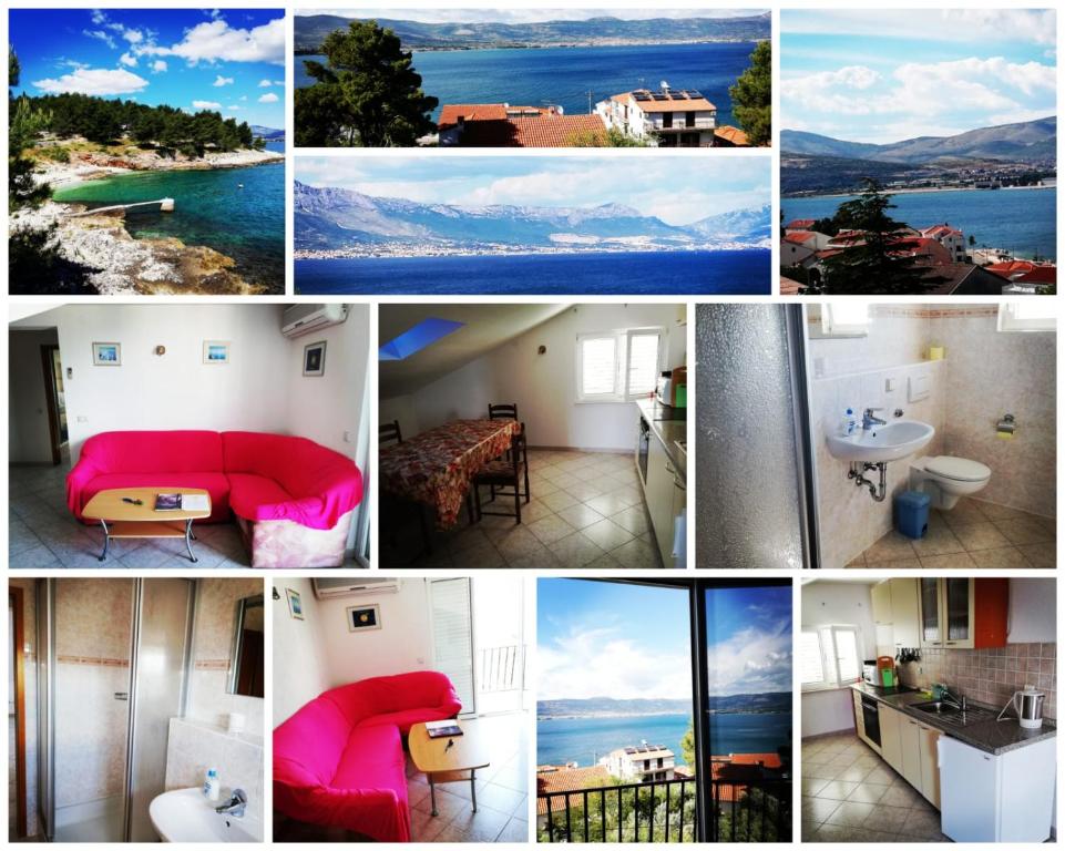 un collage de diferentes fotos de una casa en Apartment Aida, en Trogir