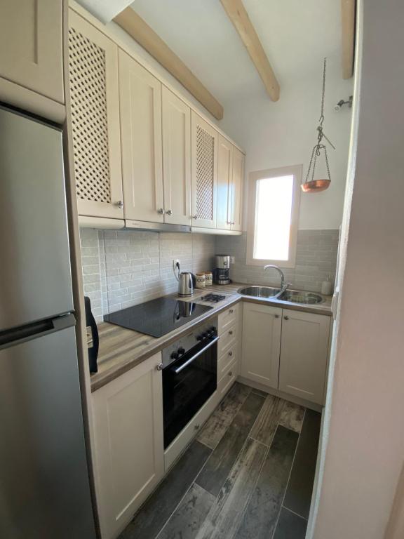 Kuchyň nebo kuchyňský kout v ubytování Petridi Maria Suites & Apartments