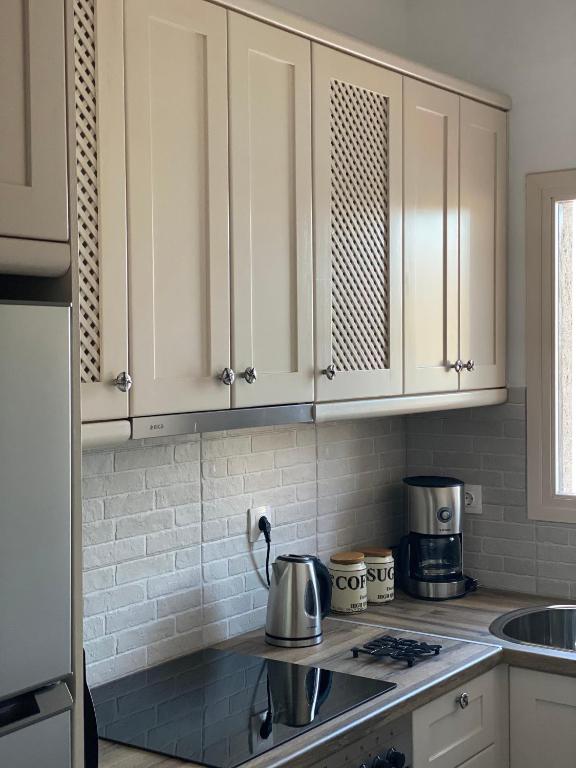 Kuchyň nebo kuchyňský kout v ubytování Petridi Maria Suites & Apartments