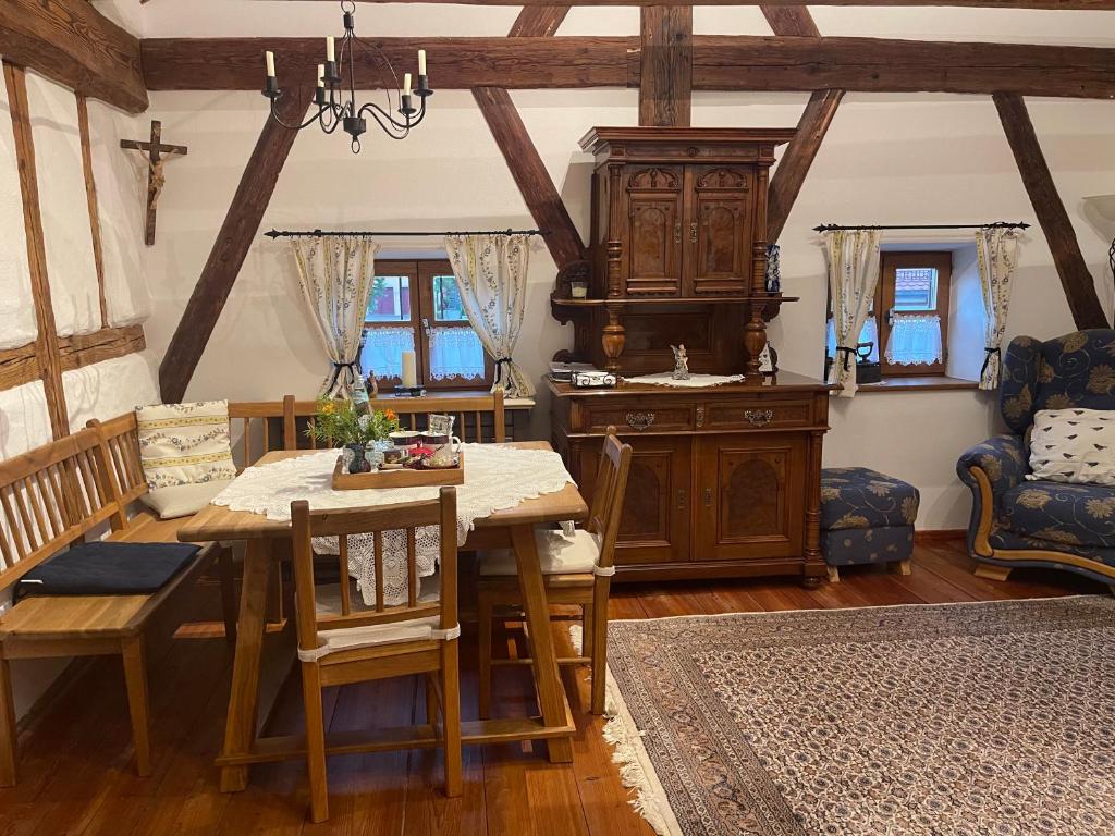 Posezení v ubytování Jurahaus Hirschberg