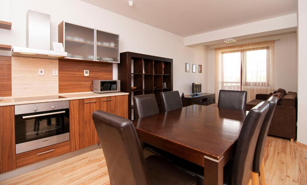 Kuchyň nebo kuchyňský kout v ubytování Apartmany Sileas