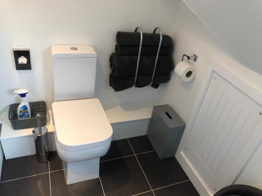 Koupelna v ubytování THE HIDEAWAY - LUXURY SELF CATERING COASTAL APARTMENT with PRIVATE ENTRANCE & KEY BOX ENTRY JUST A FEW MINUTES WALK TO THE BEACH, SOLENT WAY WALK, SHOPS and many EATERIES & BARS - FREE OFF ROAD PARKING,FULL KITCHEN, LOUNGE,BEDROOM , BATHROOM & WI-FI