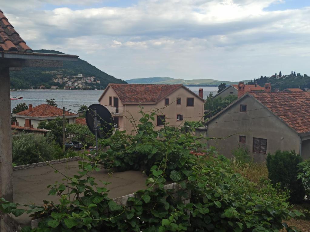 a view of a village with houses and the water at Uroš in Kamenari
