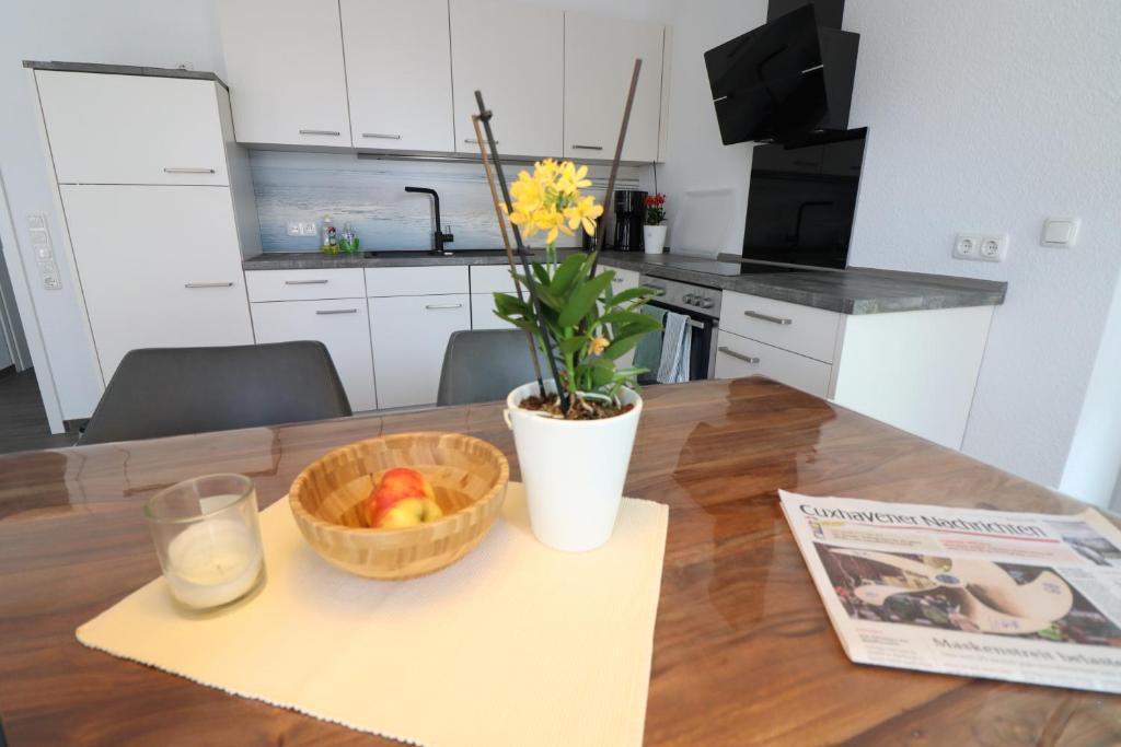 Kuchyň nebo kuchyňský kout v ubytování Ferienhaus im Angerdorf