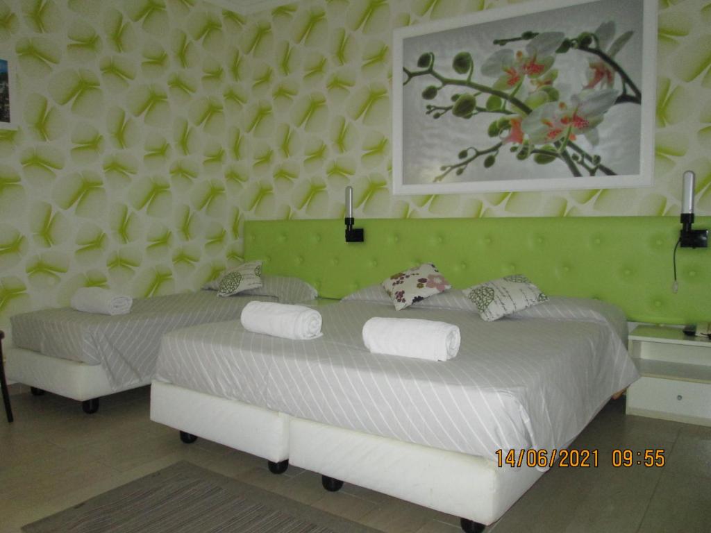 Postel nebo postele na pokoji v ubytování Hotel Tropical