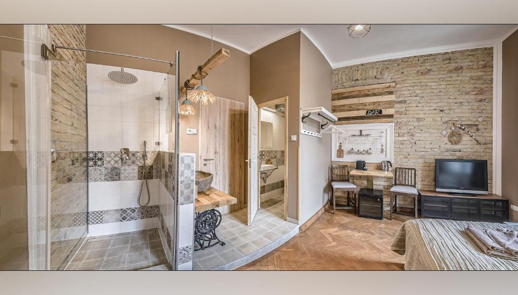 Koupelna v ubytování Boutique Suites Ráday
