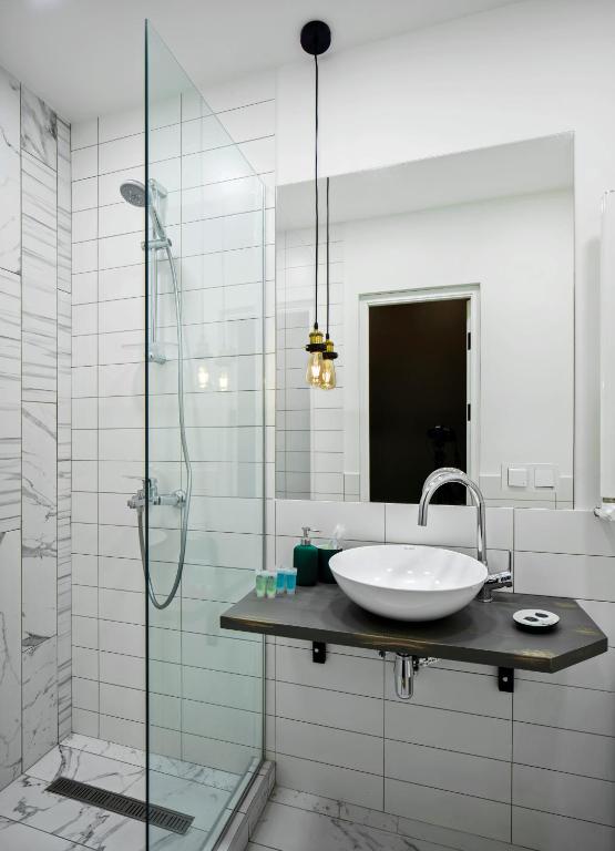 Koupelna v ubytování Kantar Hotel