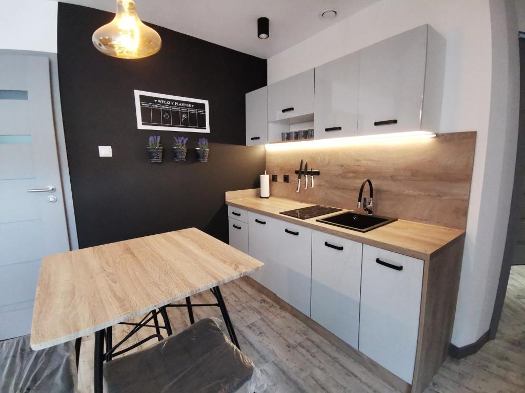 Kuchyňa alebo kuchynka v ubytovaní Apartamenty Majówka