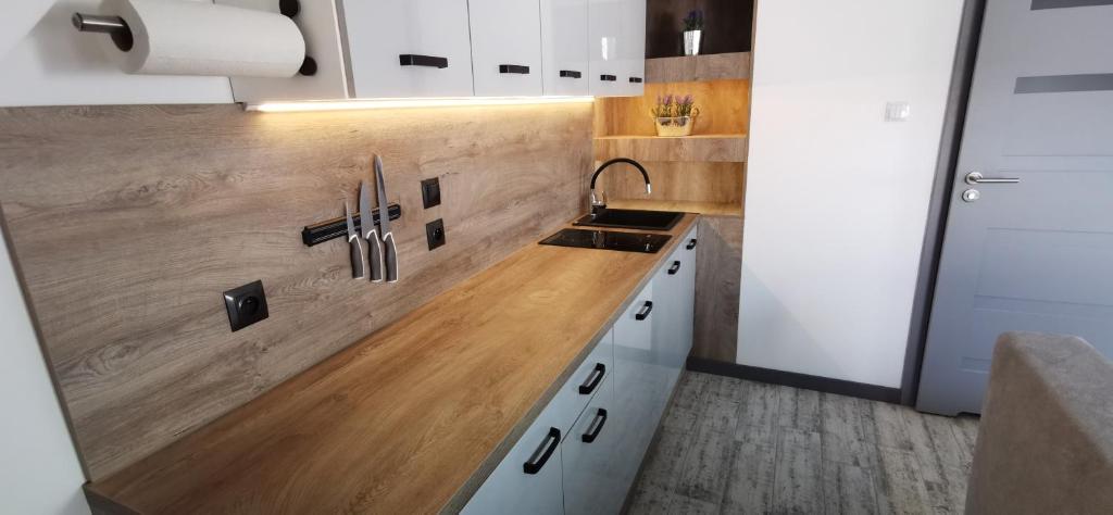 Kuchyňa alebo kuchynka v ubytovaní Apartamenty Majówka