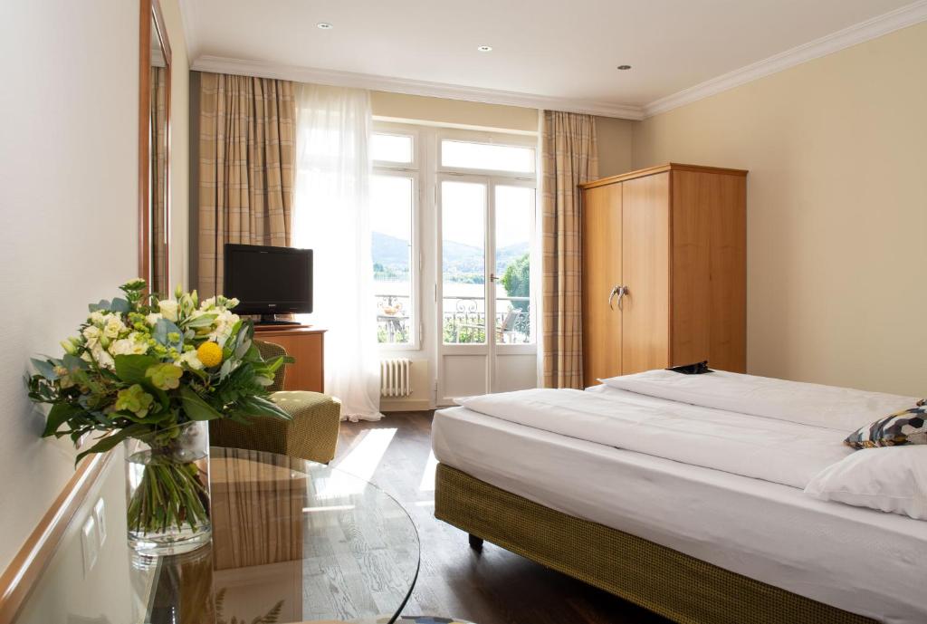 Postel nebo postele na pokoji v ubytování Hotel Seeburg