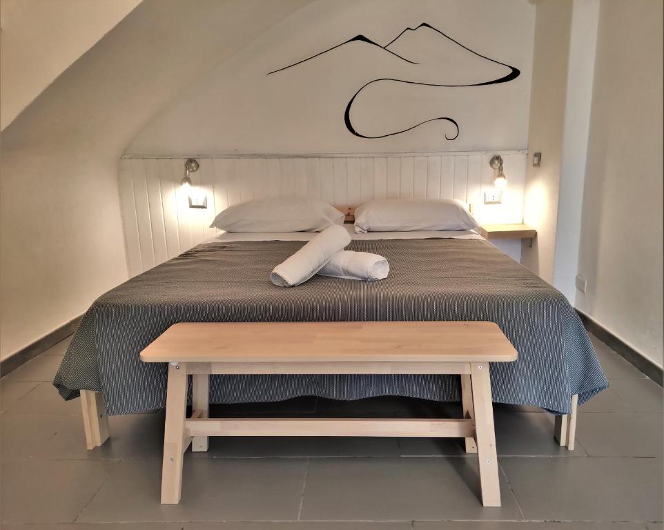 Rúm í herbergi á Villa Cinque Pini