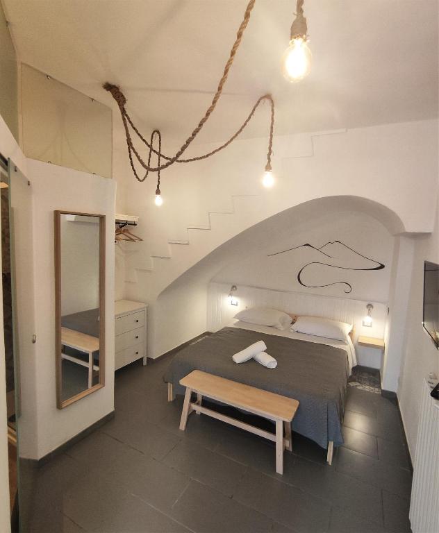 Rúm í herbergi á Villa Cinque Pini