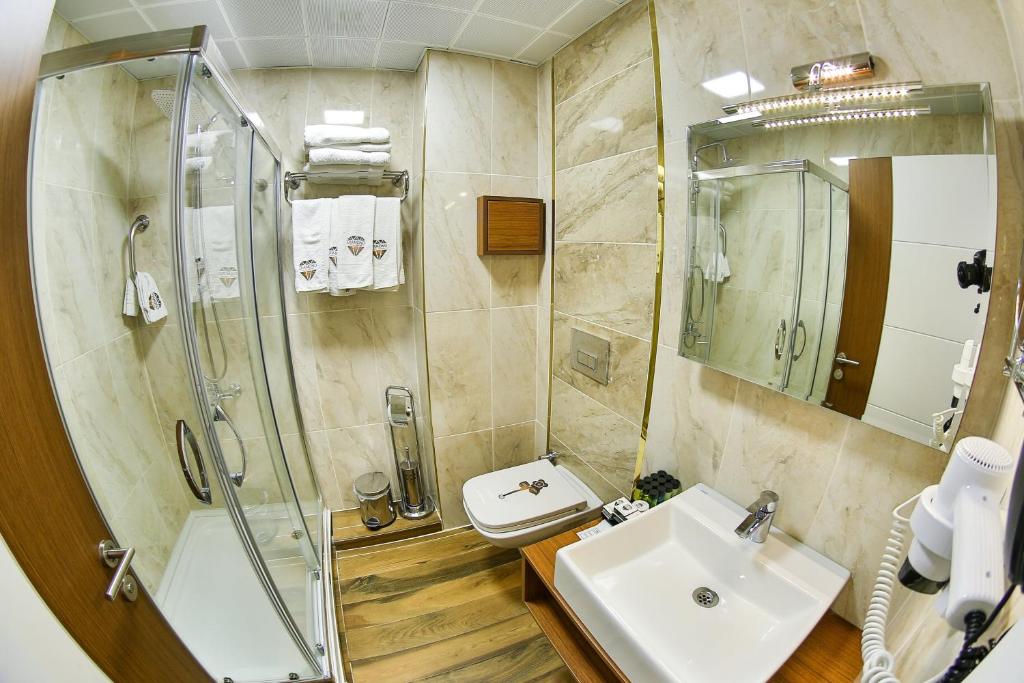 Koupelna v ubytování Amasra Diamond Hotel