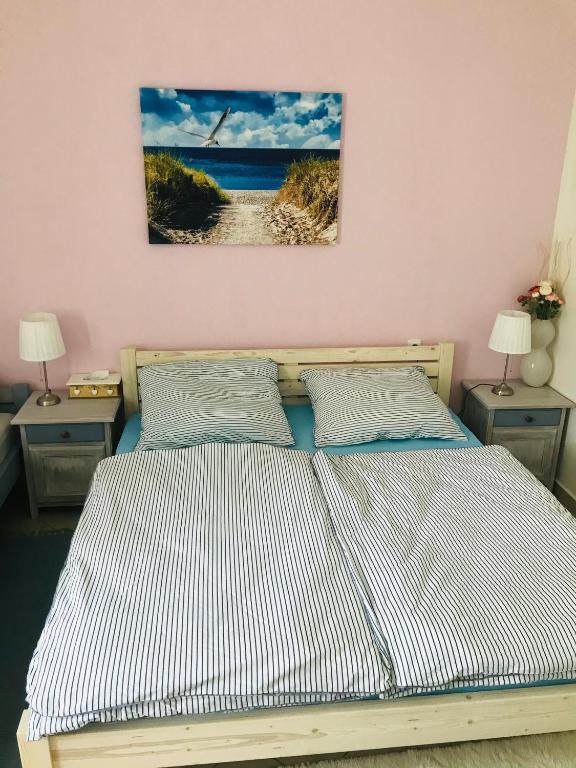 Postel nebo postele na pokoji v ubytování Apartmán U ŘEKY
