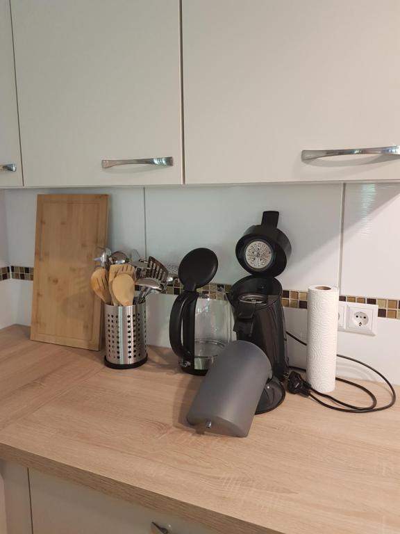 Kuchyň nebo kuchyňský kout v ubytování Ferienwohnung Greilitz beim Forstsee