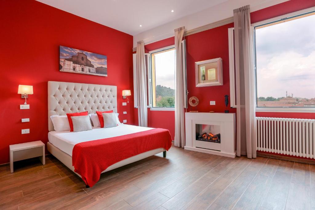 En eller flere senge i et værelse på Attico di Via d'Azeglio