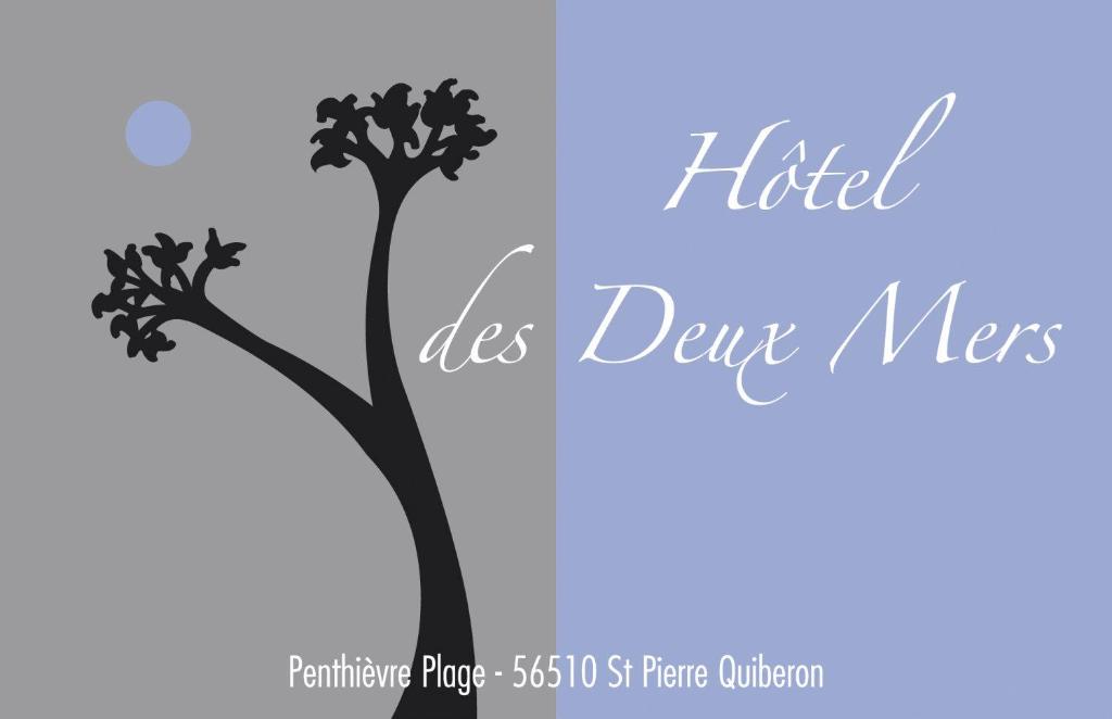 a label for a wine bottle with a wine plant at Hôtel Des Deux Mers in Saint-Pierre-Quiberon
