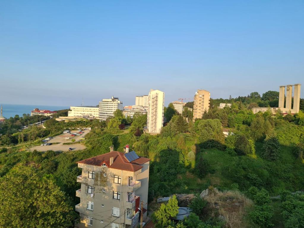 una vista aérea de una ciudad con edificios altos en kayan apart, en Trabzon