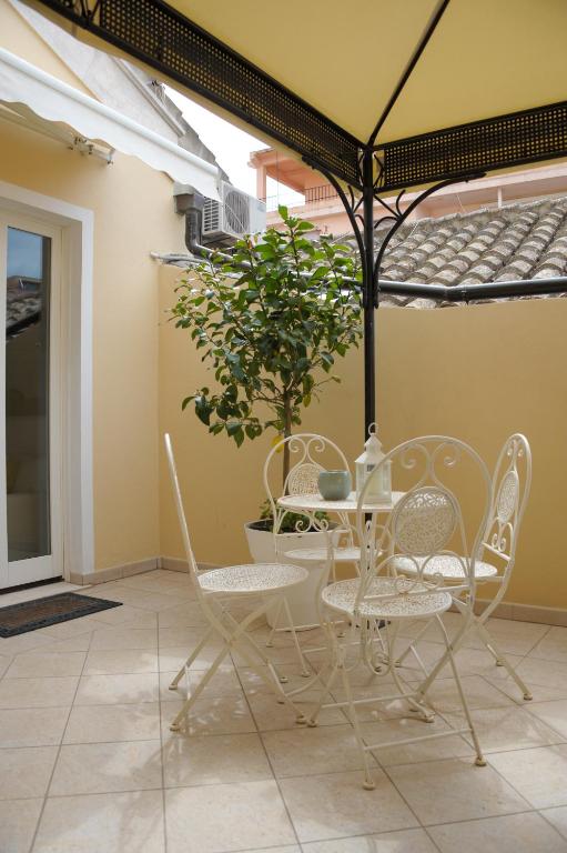A patio or other outdoor area at A Gem in the City