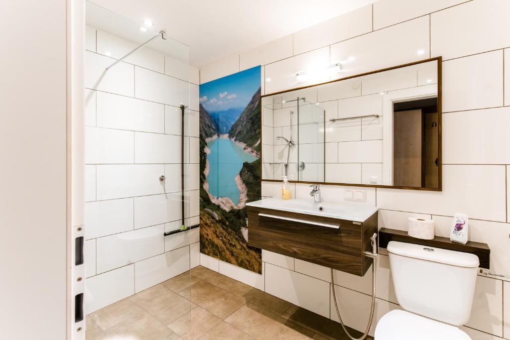 Koupelna v ubytování Alm Appartements ZellamSee