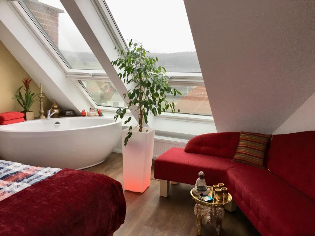 Posezení v ubytování Gästehaus Köhler