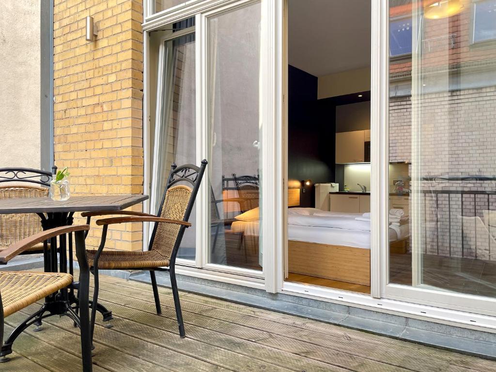 Balkón nebo terasa v ubytování Five Elements Hostel Leipzig