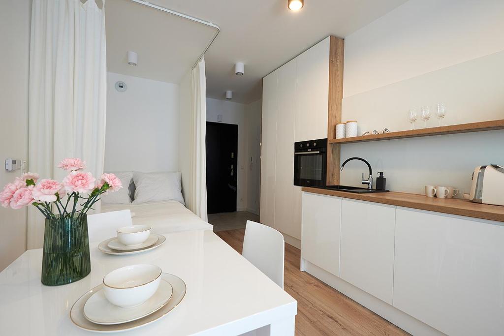 Kuchyňa alebo kuchynka v ubytovaní Apartament Dębowiec