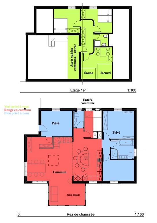 Půdorys ubytování Logement chez l'habitant étage indépendant