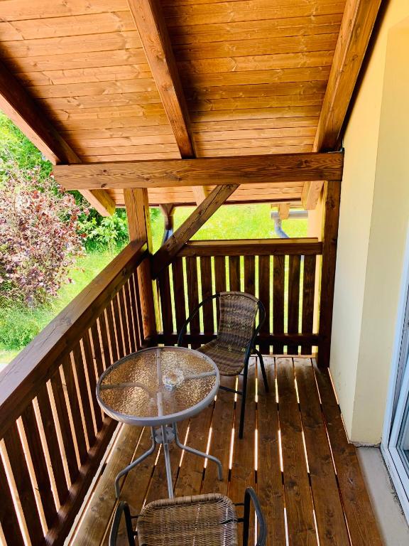 Balkón nebo terasa v ubytování Apartmány na Horce